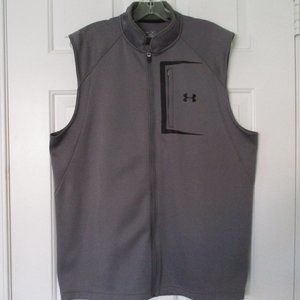 Under Armour coldgear Mens Gray Full Zip Fleece Lined Active Vest NWOT - Medium